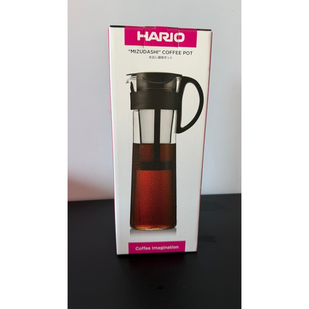 Hario Mizudashi Cold Brew Coffee Pot 1000mL Black Glass 8 Cup Brewer MCPN-14B